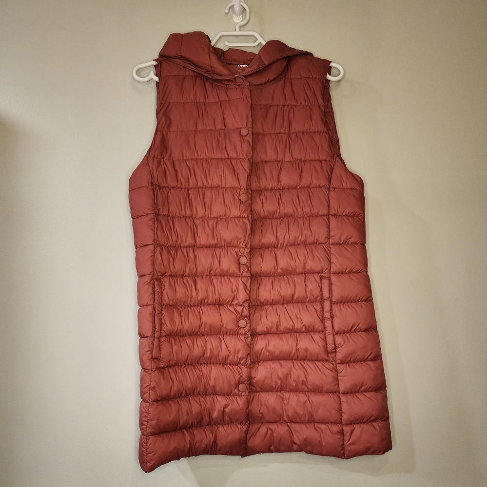 Twik Long Hooded Puffer Vest S